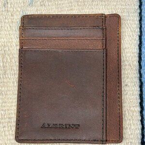 Albrint Distressed Brown Crazy Horse Leather Front Pocket Wallet